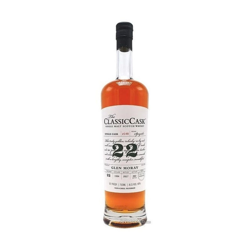 The Classic Cask Glen Moray 22 Year Old Single Malt Scotch - Vintage Wine & Spirits