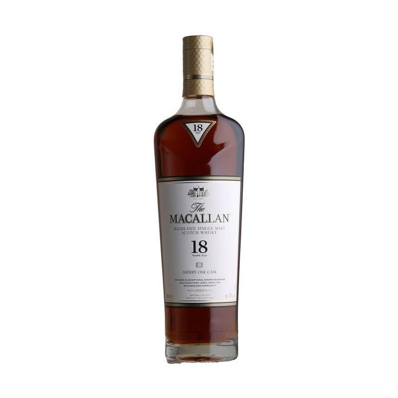 The Macallan 18 Year Old Sherry Oak Cask Highland Single Malt Scotch Whisky 2023 Edition - Vintage Wine & Spirits