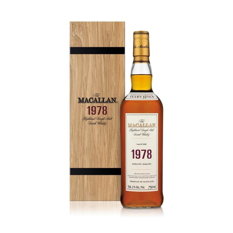 The Macallan 39 Year Old 1978 Cask No. 13810 Fine & Rare Highland Single Malt Scotch Whiskey - Vintage Wine & Spirits