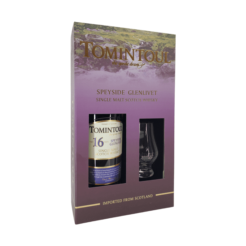 Tomintoul 16 Year Old Speyside Single Malt Scotch Whisky w/Glass Gift Set - Vintage Wine & Spirits
