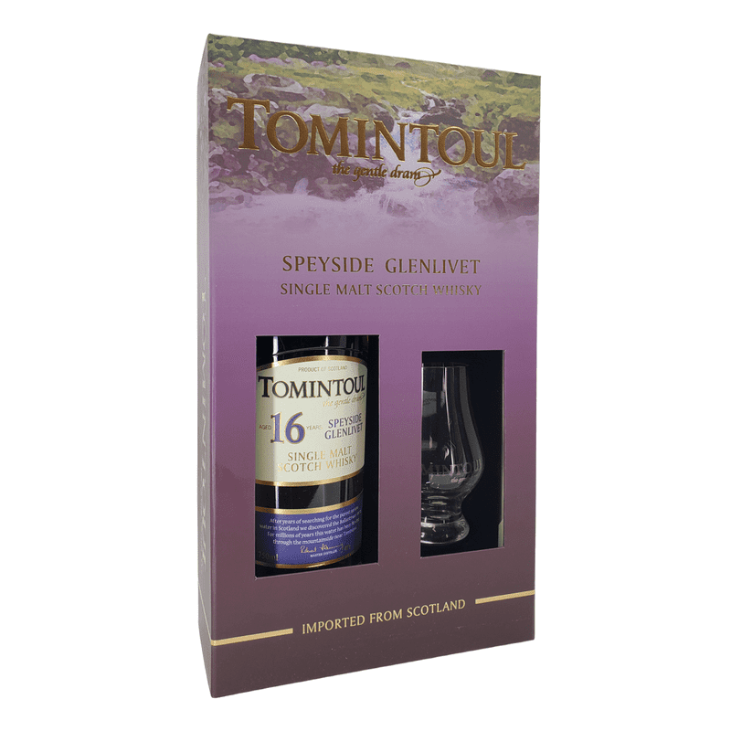 Tomintoul 16 Year Old Speyside Single Malt Scotch Whisky w/Glass Gift Set - Vintage Wine & Spirits