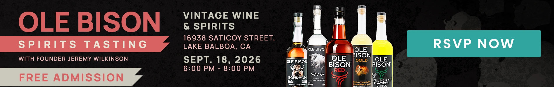 Vintage Wine and Spirits Ole Bison Spirits Tasting