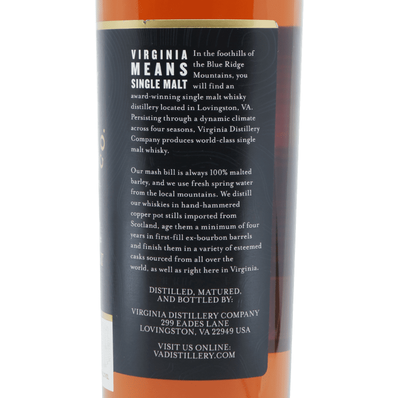 Virginia Distillery Co. Port Cask Reserve American Single Malt Whisky - Vintage Wine & Spirits