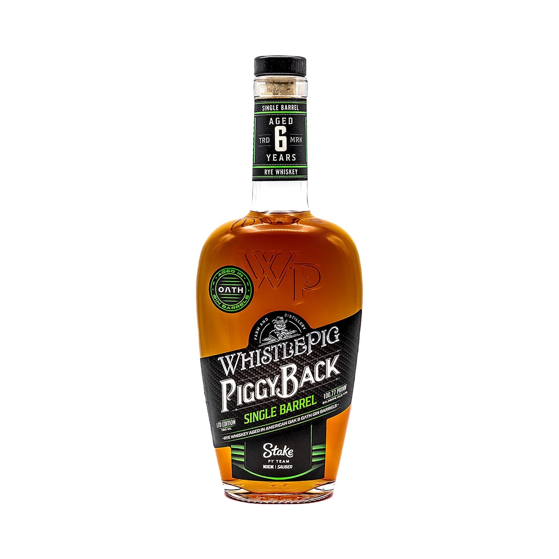 WhistlePig PiggyBack Stake F1 Team Kick Sauber Single Barrel Rye Whiskey - Vintage Wine & Spirits