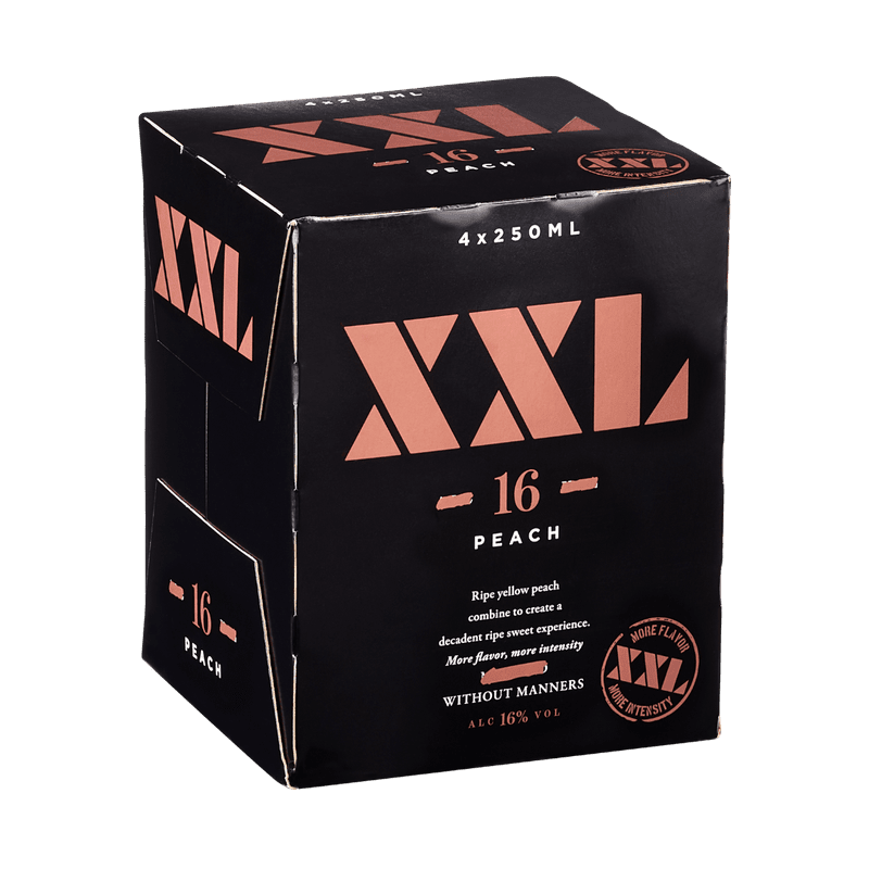 XXL Peach Moscato Flavored Wine 4-Pack - Vintage Wine & Spirits