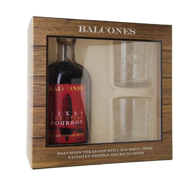 Balcones Texas Pot Still Straight Bourbon Whisky Gift Box w/Rocks Glasses - Vintage Wine & Spirits