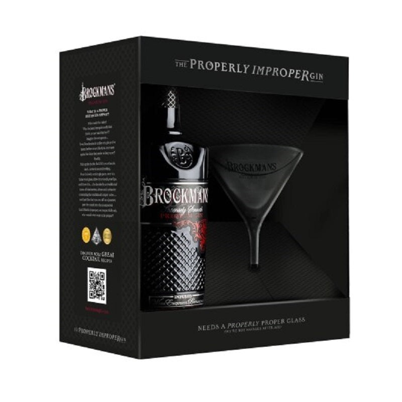 Brockmans Premium Gin with Martini Glass Gift Set - Vintage Wine & Spirits