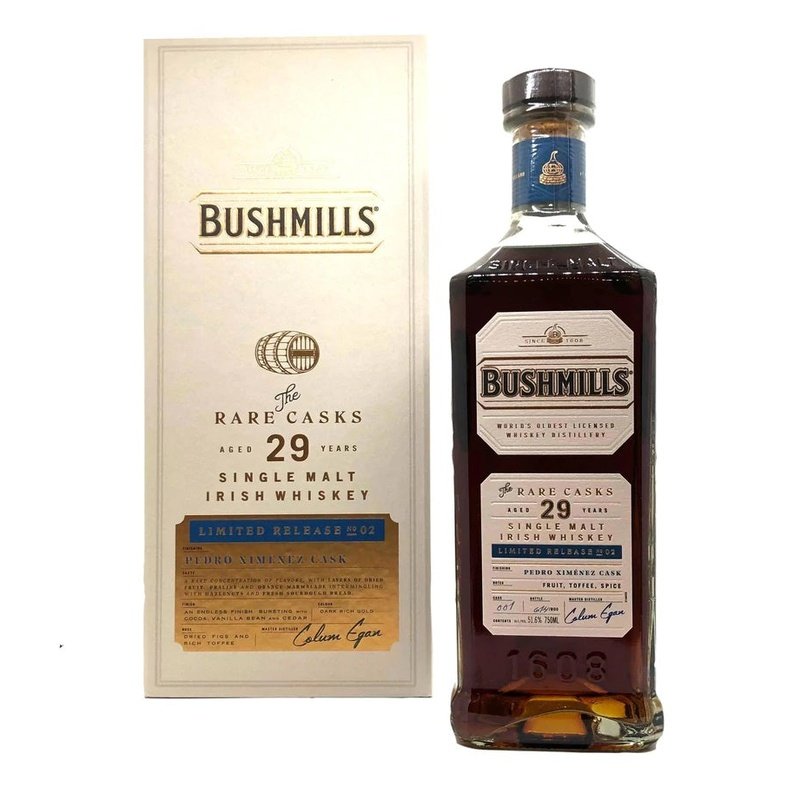 Bushmills 'The Rare Casks' 29 Year Old Pedro Ximénez Cask Finish Limited Release No. 02 Single Malt Irish Whiskey - Vintage Wine & Spirits