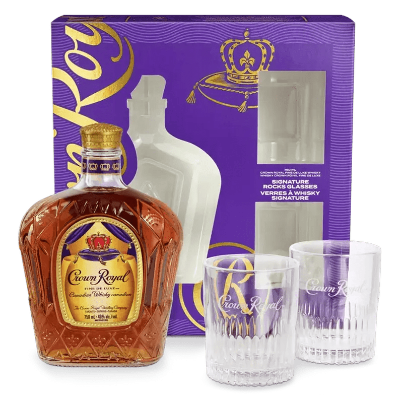 Crown Royal Canadian w/ Holiday Deluxe Rocks Glass Set - Vintage Wine & Spirits