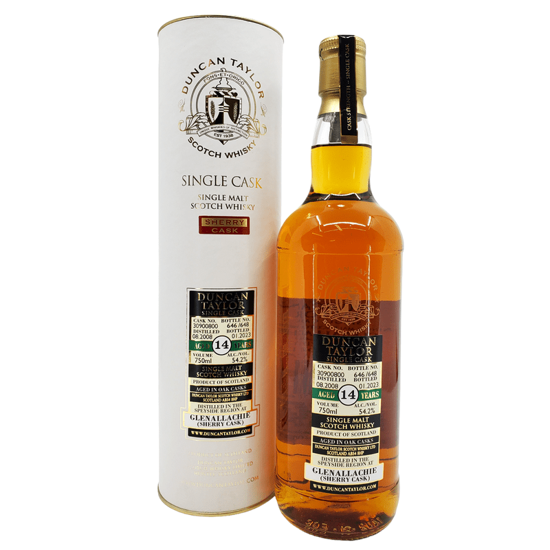 Duncan Taylor 14 Year Old Glenallachie 2008 Sherry Cask Single Malt Scotch Whisky - Vintage Wine & Spirits