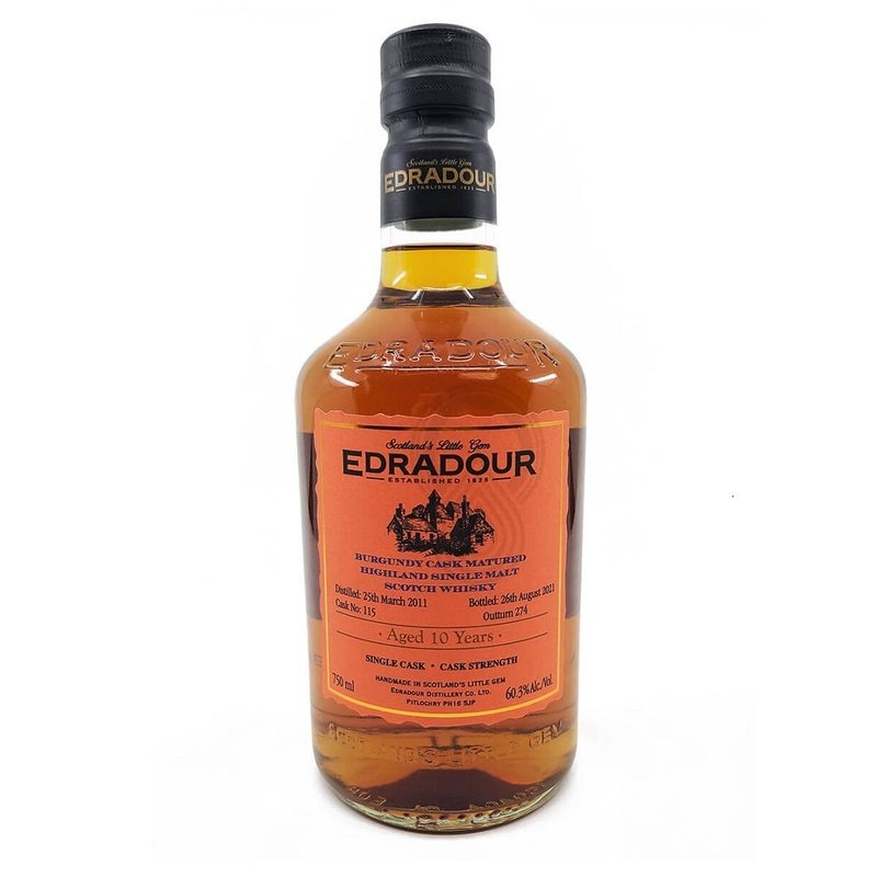 Edradour 10 Year Old Burgundy Cask Matured Single Malt Scotch Whisky - Vintage Wine & Spirits