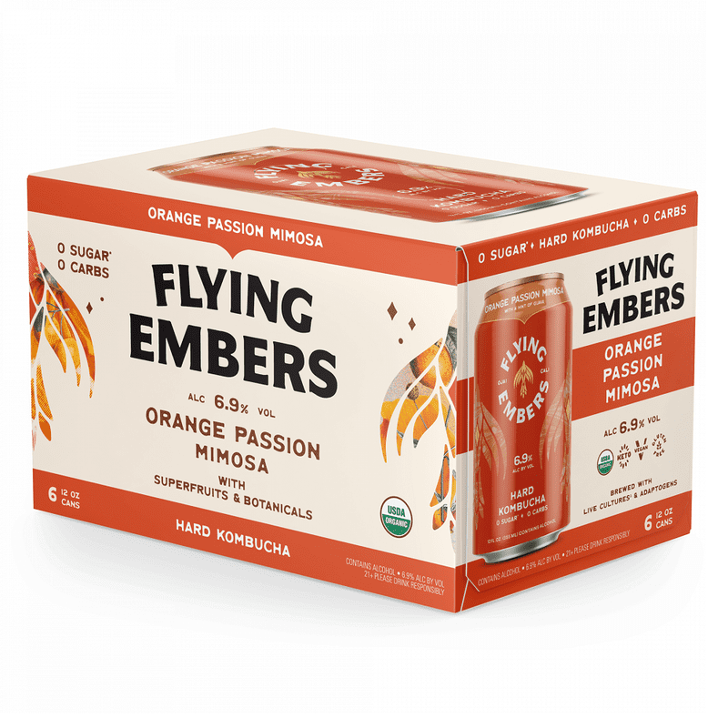 Flying Embers Orange Passion Mimosa Hard Kombucha 6-Pack - Vintage Wine & Spirits