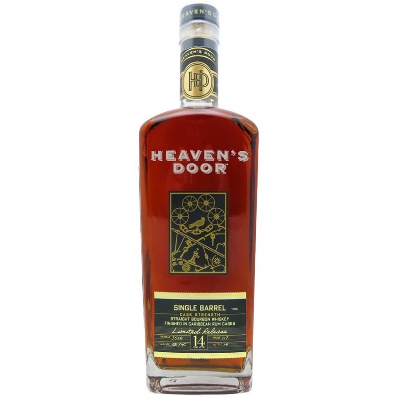 Heaven's Door Single Barrel Cask Strength Caribbean Rum Casks Finish Straight Bourbon Whiskey - Vintage Wine & Spirits