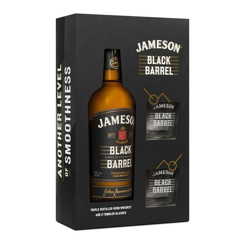 Jameson Black Barrel Irish Whiskey with 2 Glasses Gift Set - Vintage Wine & Spirits
