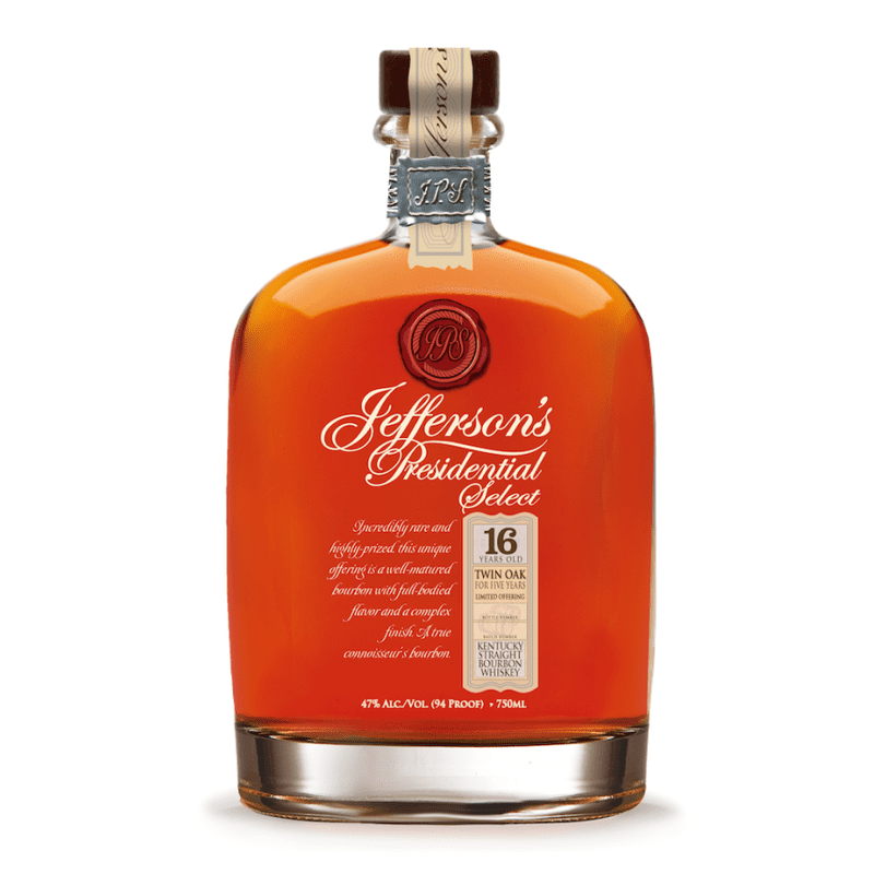 Jefferson's Presidential Select Twin Oak 16 Years Old Kentucky Straight Bourbon Whiskey - Vintage Wine & Spirits
