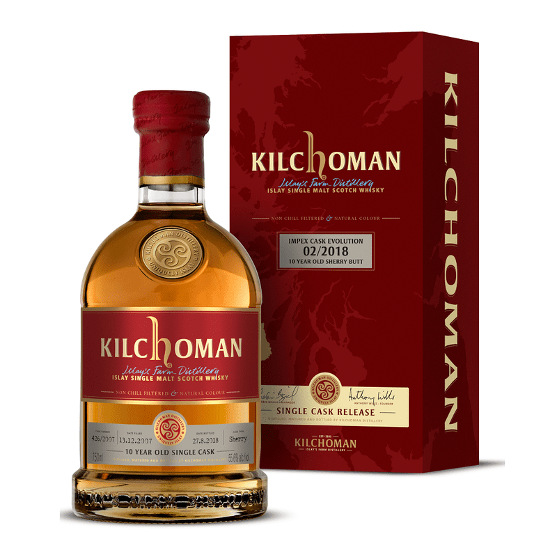 Kilchoman Impex Cask Evolution 02/2018 10 Year Old Sherry Butt Single Cask Islay Single Malt Scotch Whisky - Vintage Wine & Spirits