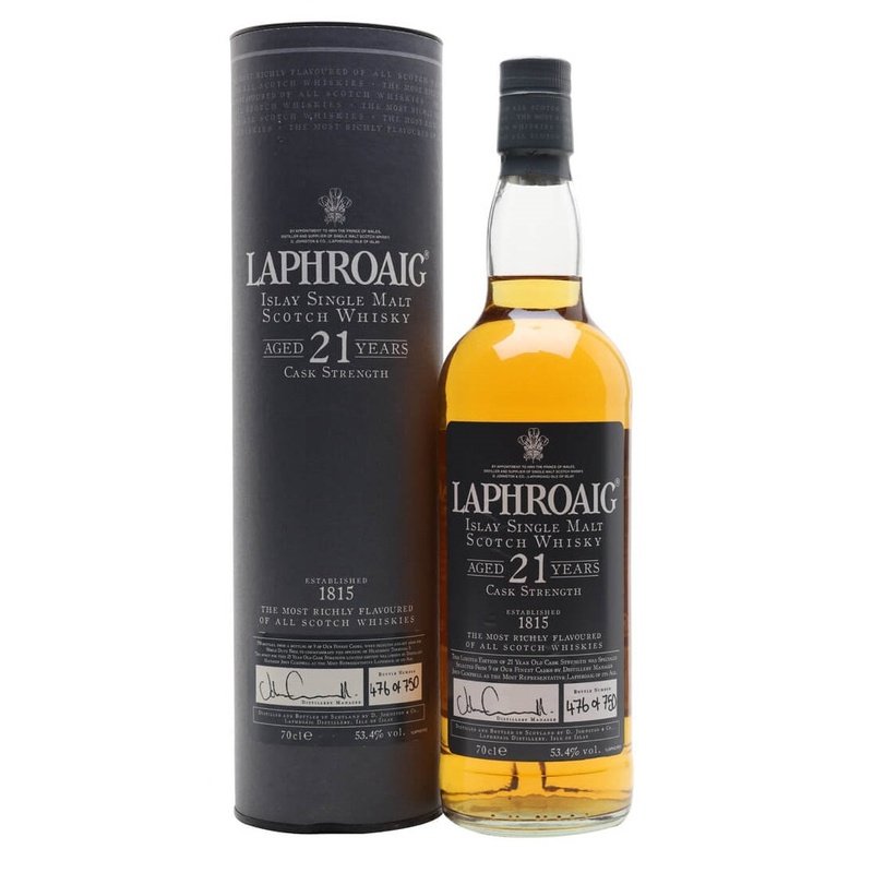 Laphroaig 21 Year Old Cask Strength Islay Single Malt Scotch Whisky - Vintage Wine & Spirits