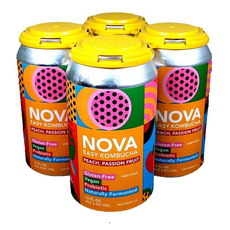 Nova Easy Kombucha Peach - Passion Fruit 4-Pack - Vintage Wine & Spirits