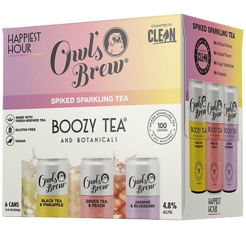 Owl's Brew 'Happiest Hour' Boozy Tea Variety 6-Pack - Vintage Wine & Spirits