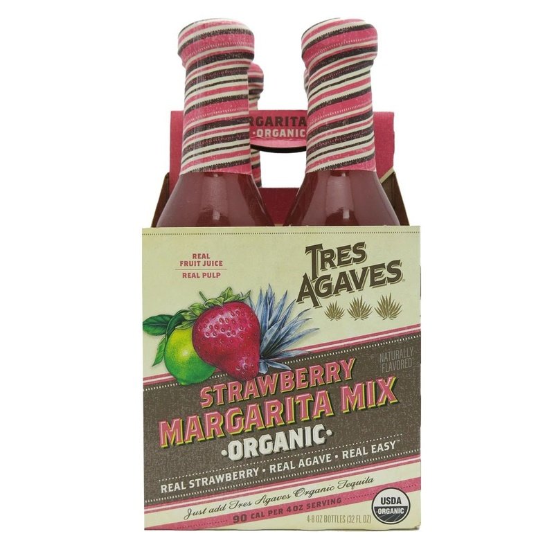 Tres Agaves Organic Strawberry Margarita Mix 4-Pack - Vintage Wine & Spirits
